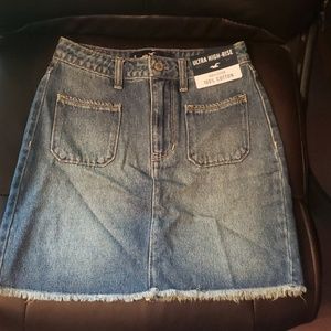 Brand New Hollister Ultra High-Rise Denim Skirt